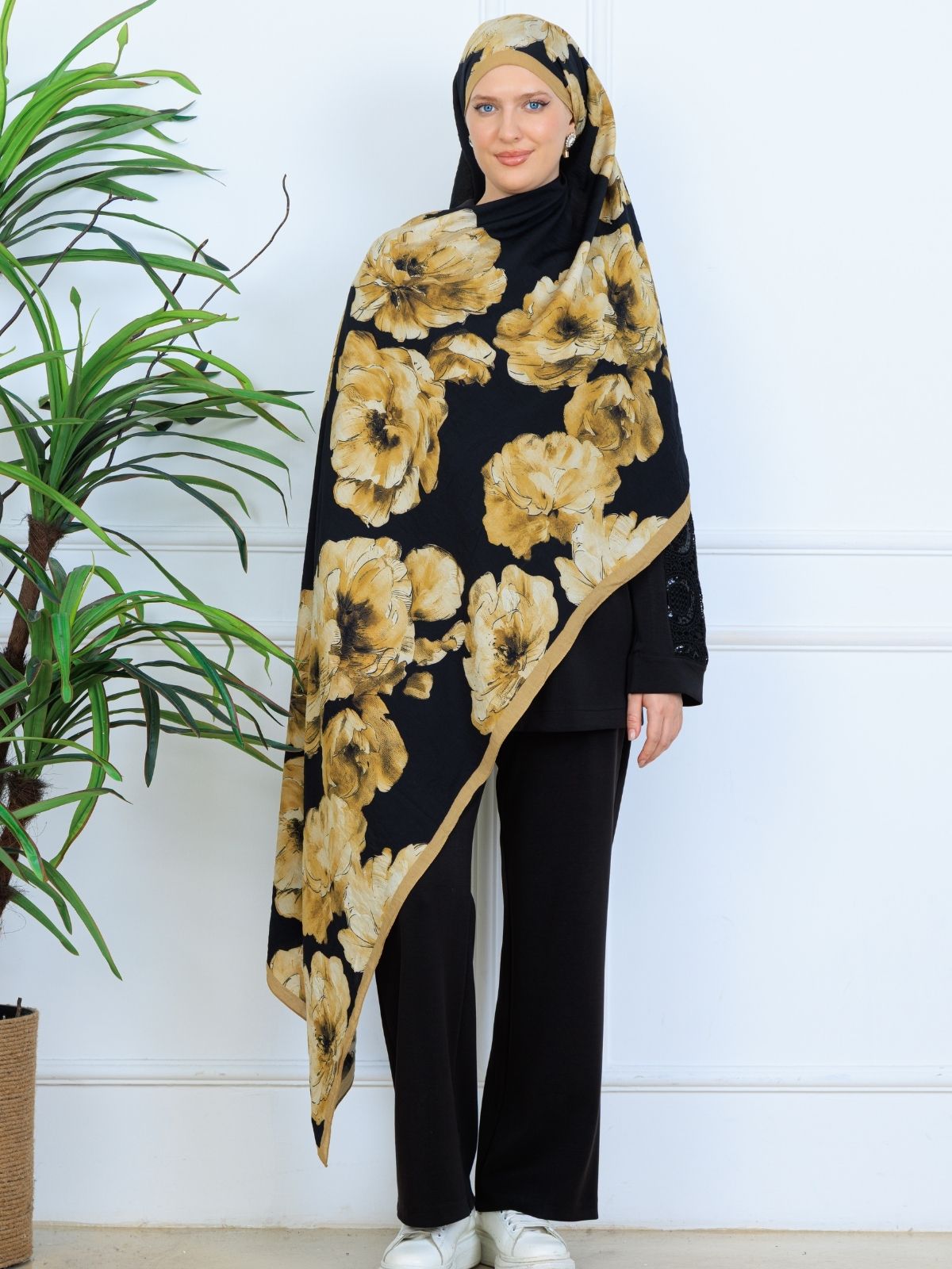 Zemheri Desen Şal  469-023 - V-18 -  Lime Yeşil - Görsel 3