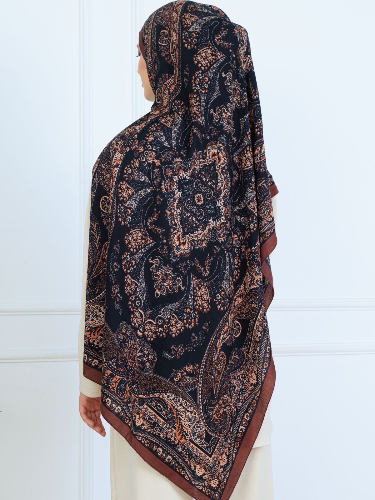 Ravza Desen Şal  469-019 - V-2 - Karamel - Görsel 2