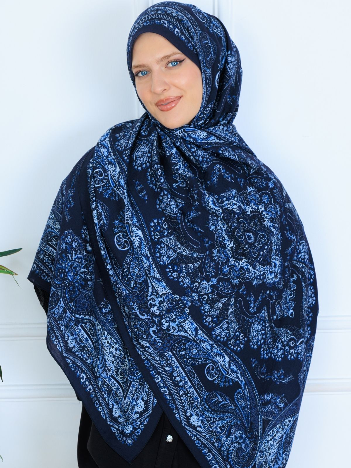 Ravza Desen Şal  469-019 - V-3 - Okyanus Mavi