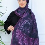 Derin Yansıma Desen Şal  469-017 - V-8 - Derin Mor