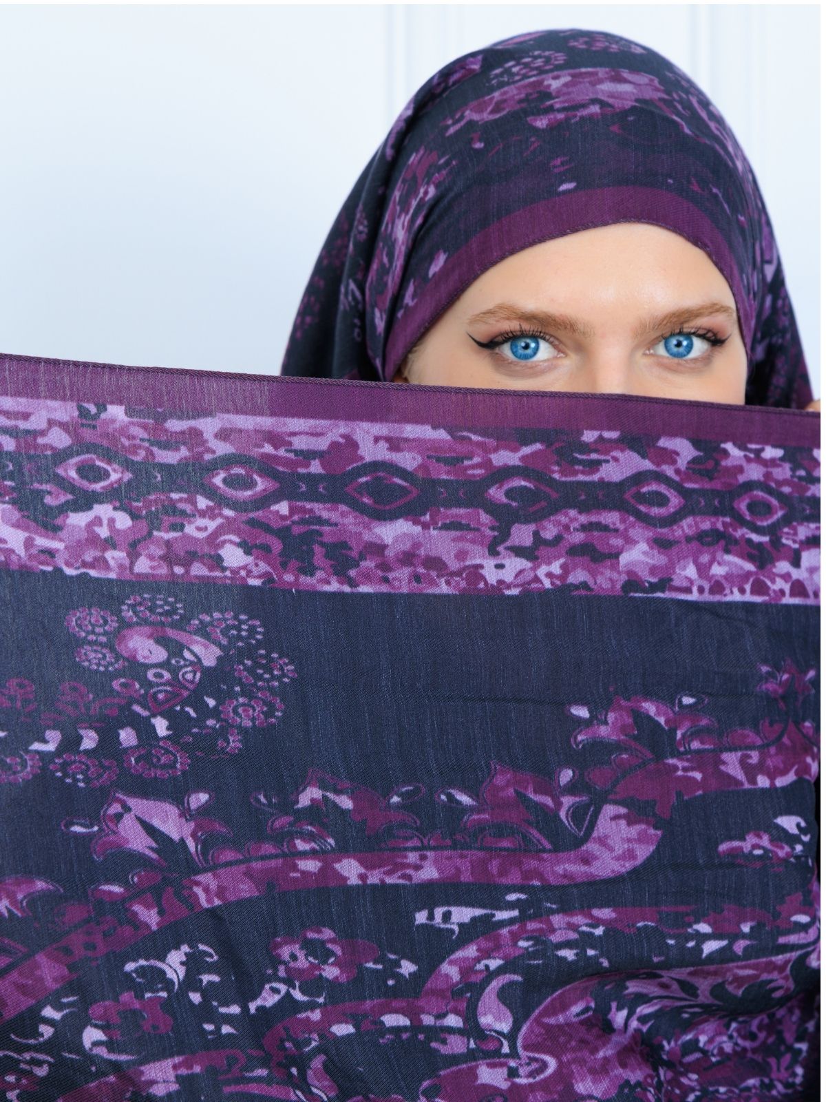 Derin Yansıma Desen Şal 469-017 - V-8 - Derin Mor - Görsel 3