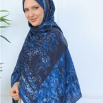 Derin Yansıma Desen Şal  469-017 - V-3 - Gök Mavi