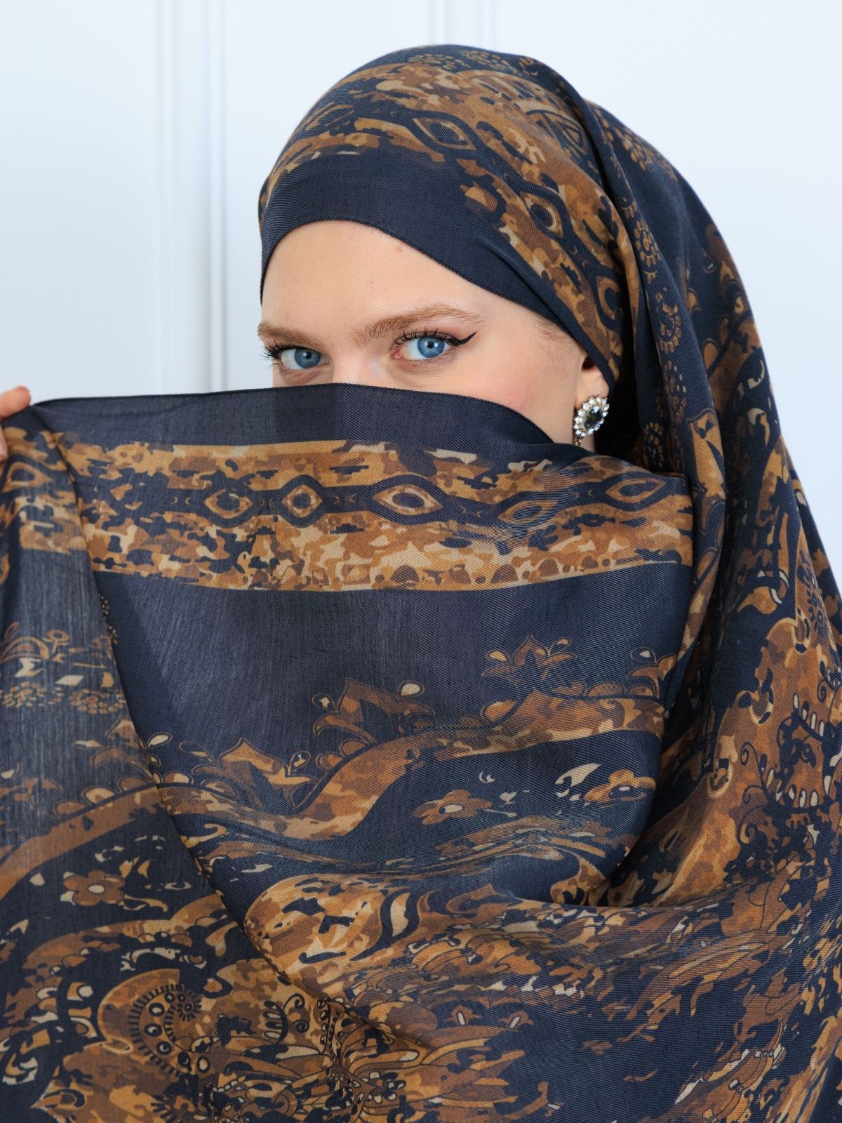 Derin Yansıma Desen Şal 469-017 - V-11 - Altın Bronz - Görsel 2