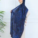 Derin Yansıma Desen Şal  469-017 - V-6 -  Derin mavi