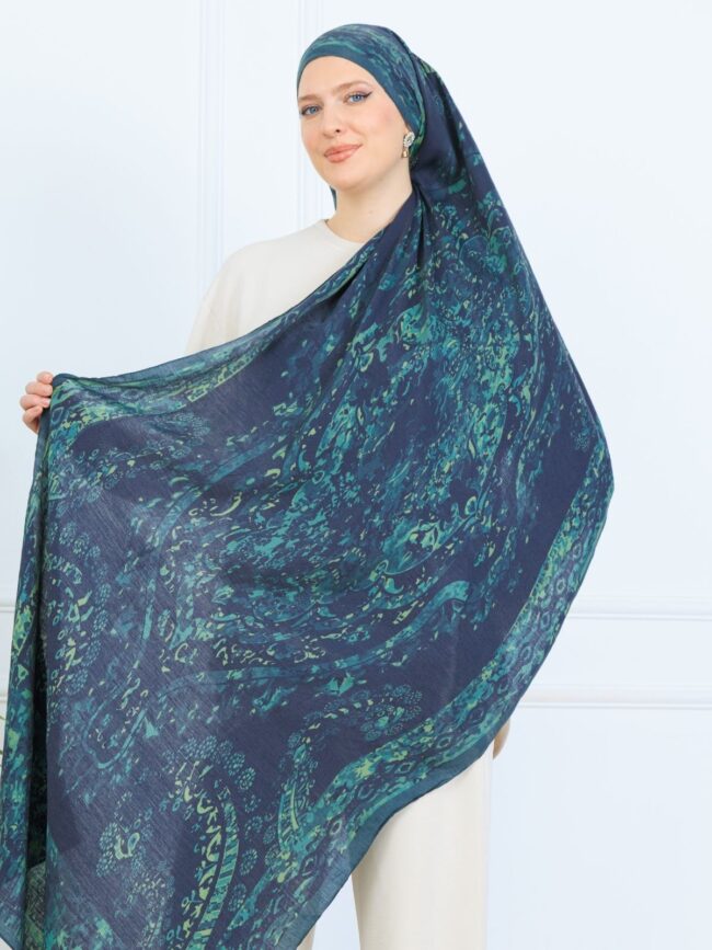 Derin Yansıma Desen Şal 469-017 - V-4 - Derin Yeşil