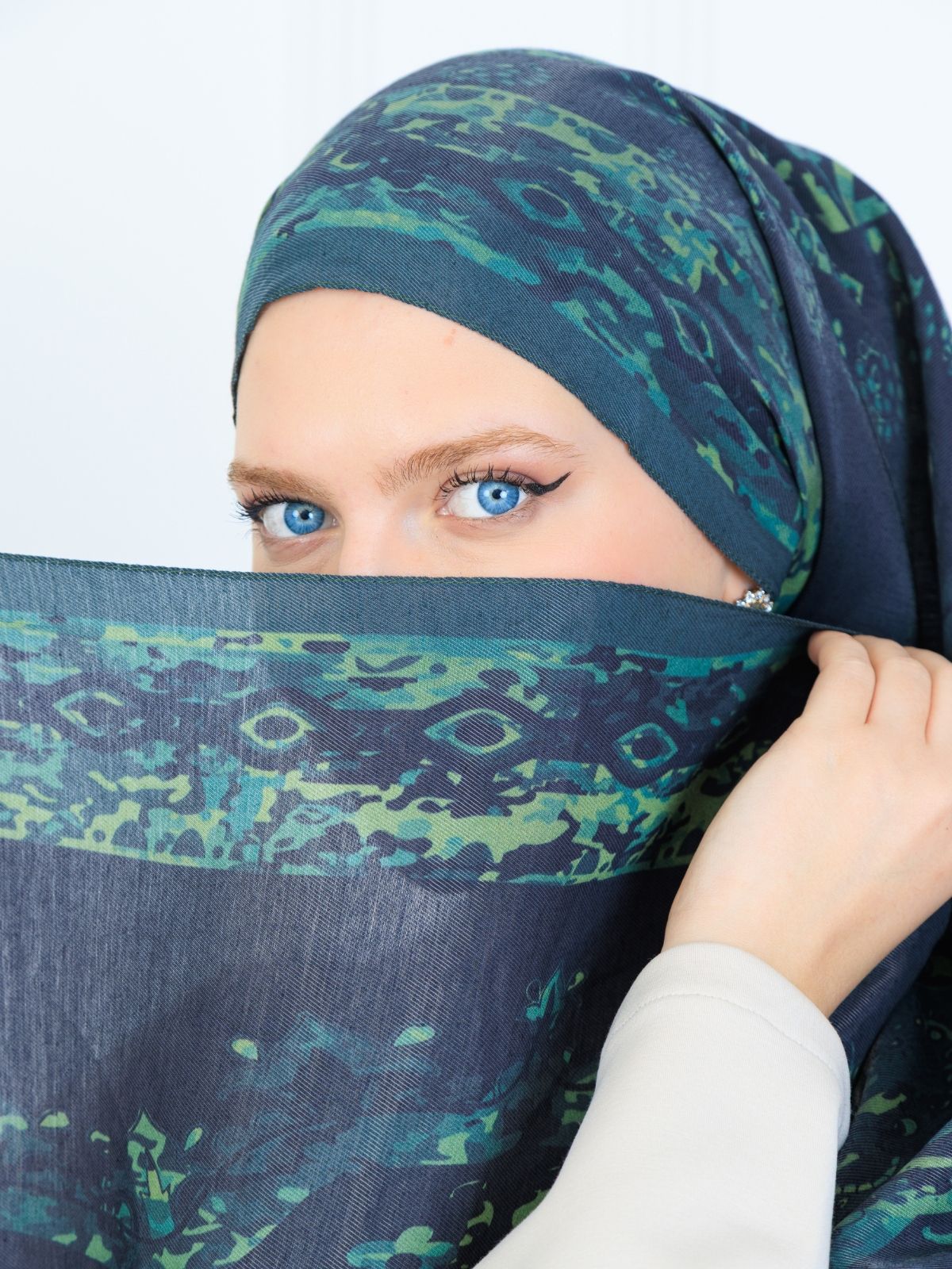 Derin Yansıma Desen Şal 469-017 - V-4 - Derin Yeşil - Görsel 3