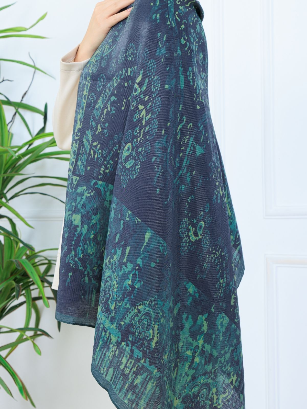 Derin Yansıma Desen Şal 469-017 - V-4 - Derin Yeşil - Görsel 4