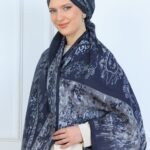 Derin Yansıma Desen Şal  469-017 - V-7 - Füme