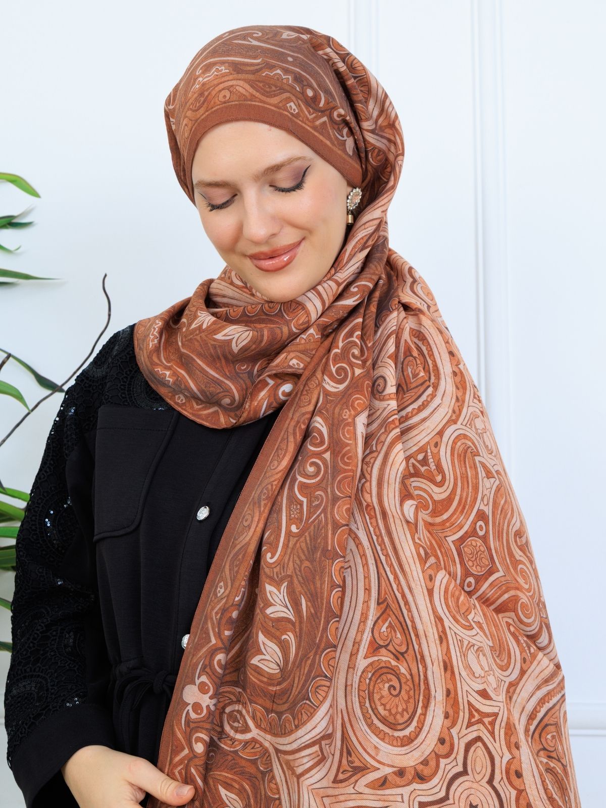 Mirşah Desen Şal 469-021 - V-12 - Taba - Görsel 3