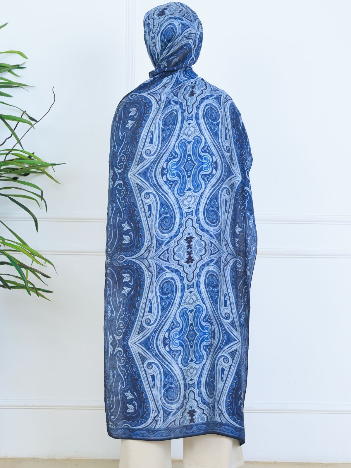 Mirşah Desen Şal  469-021 - V-1 - Okyanus Mavi - Görsel 3