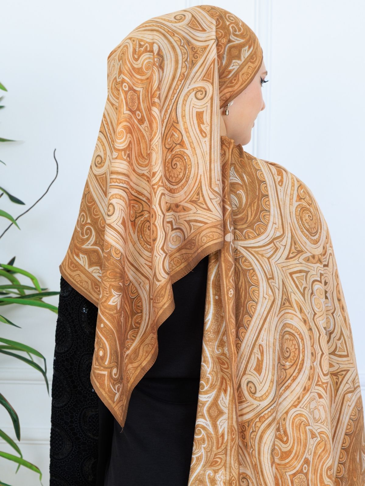 Mirşah Desen Şal  469-021 - V-10 - Karamel - Görsel 3