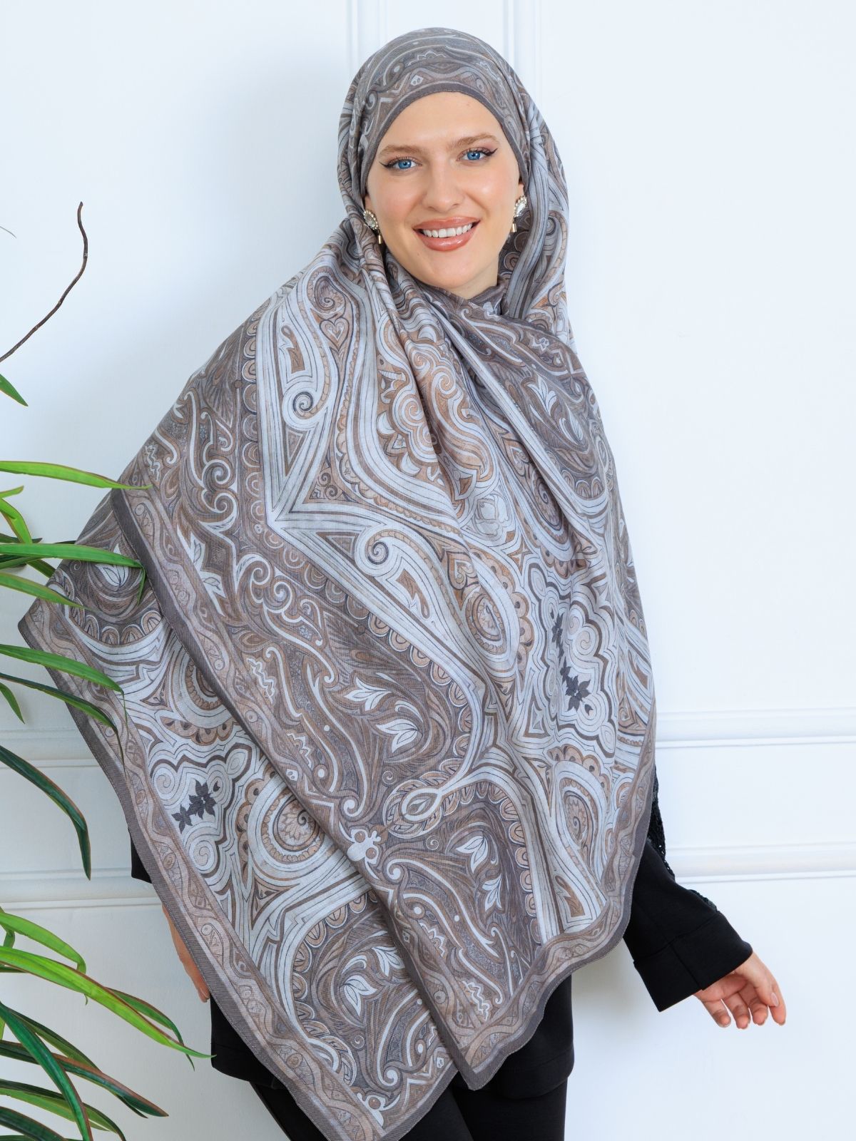 Mirşah Desen Şal  469-021 - V-2 - Küllü Gri