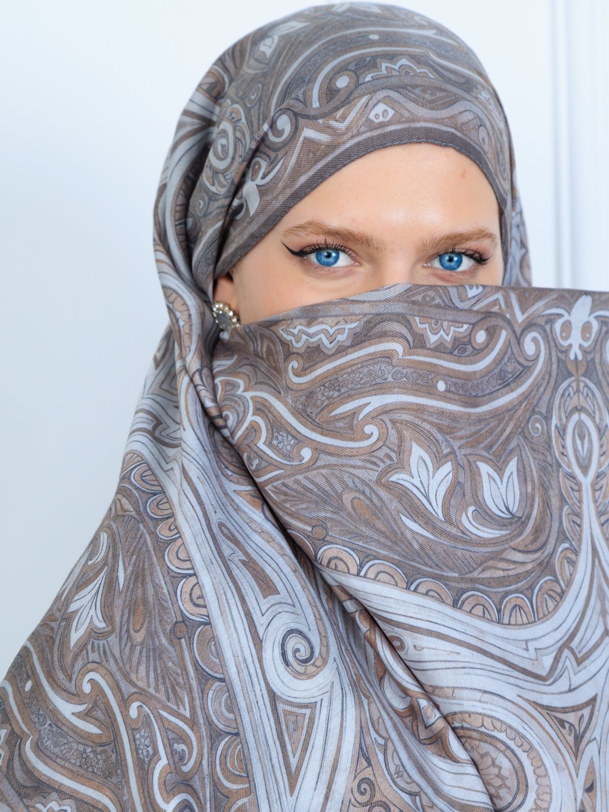 Mirşah Desen Şal  469-021 - V-2 - Küllü Gri - Görsel 3