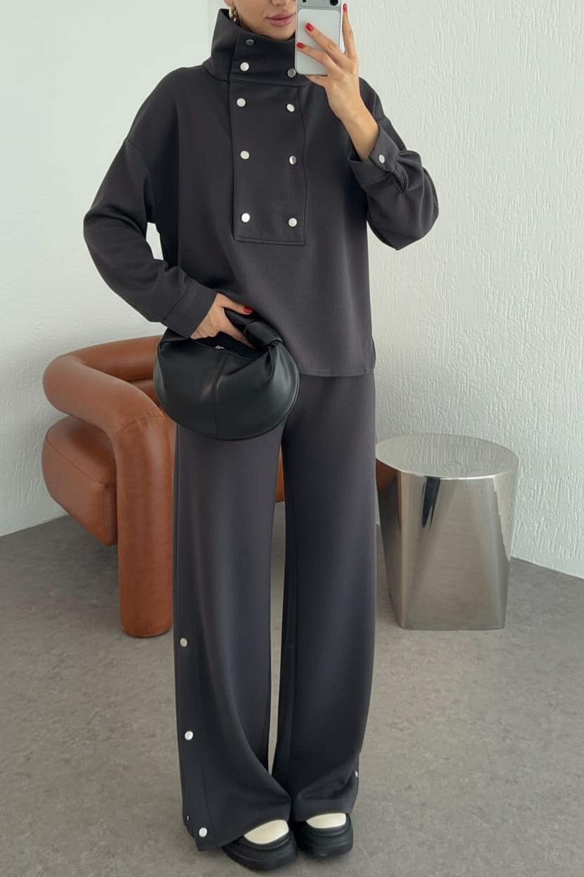 Zaina Oysh Çıtçıt Detay İkili Takım TKM100450 – Füme