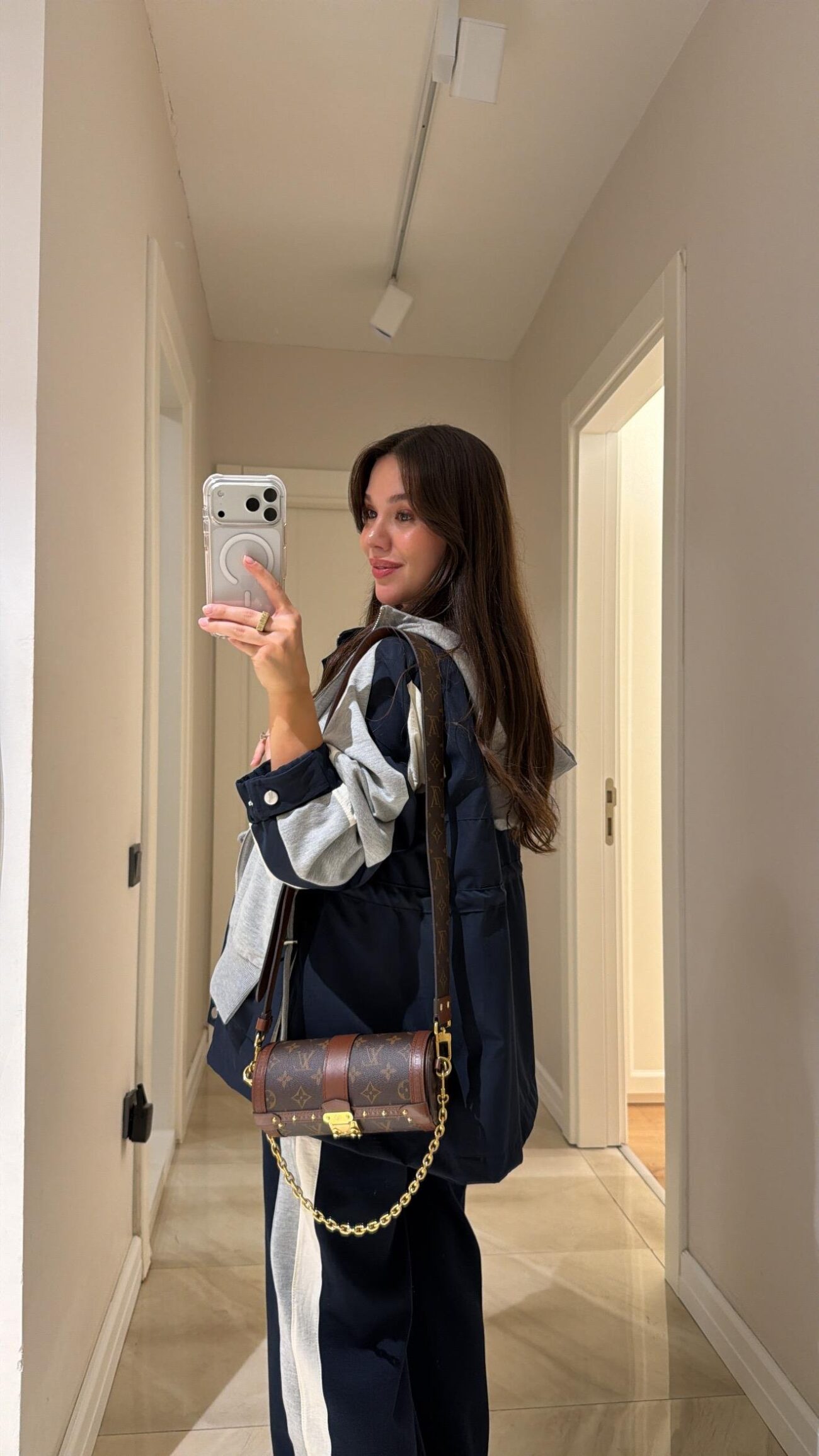 Massimo Kapüşonlu Garnili Takım - Lacivert-Gri - Görsel 7