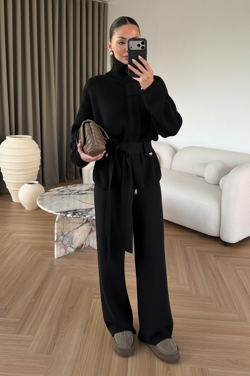 Dlvn Triko İkili Takım - Siyah