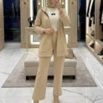 Oysho Fermuarlı Basic İkili Takım TK2962  - Taş