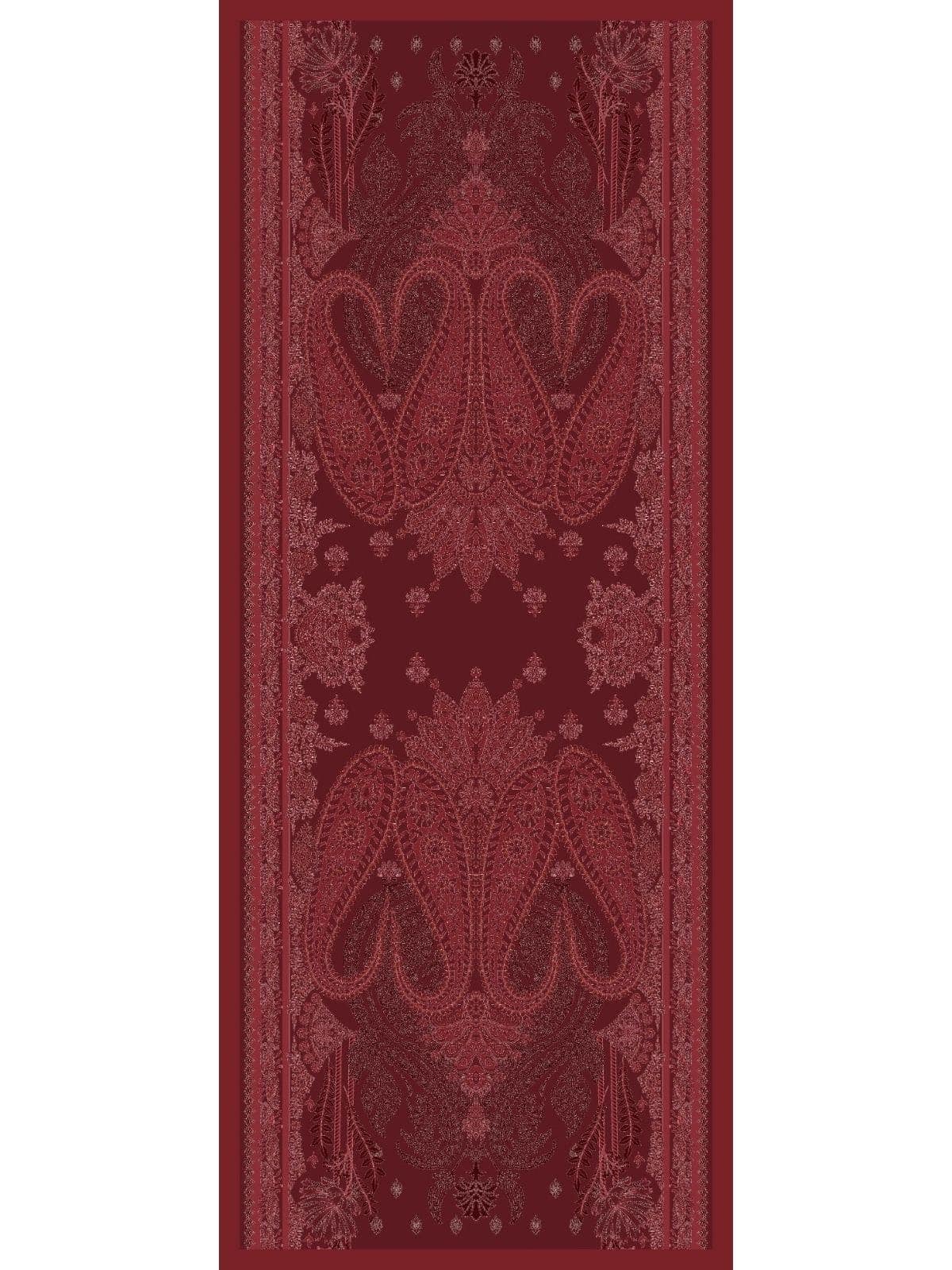 Vişne Buta Desen Yün İpek Şal - Görsel 9