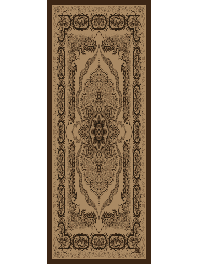 Camel Ruku Desenli Pamuk İpek Şal