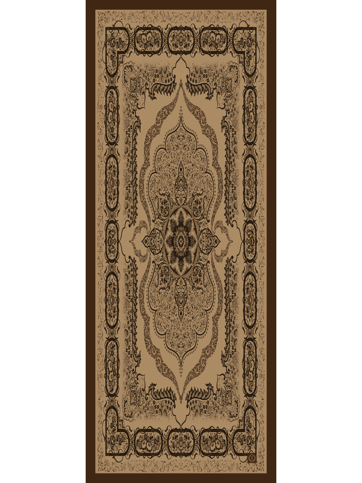 Camel Ruku Desenli Pamuk İpek Şal