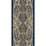 Lacivert Manolya Desen Pamuk İpek Şal