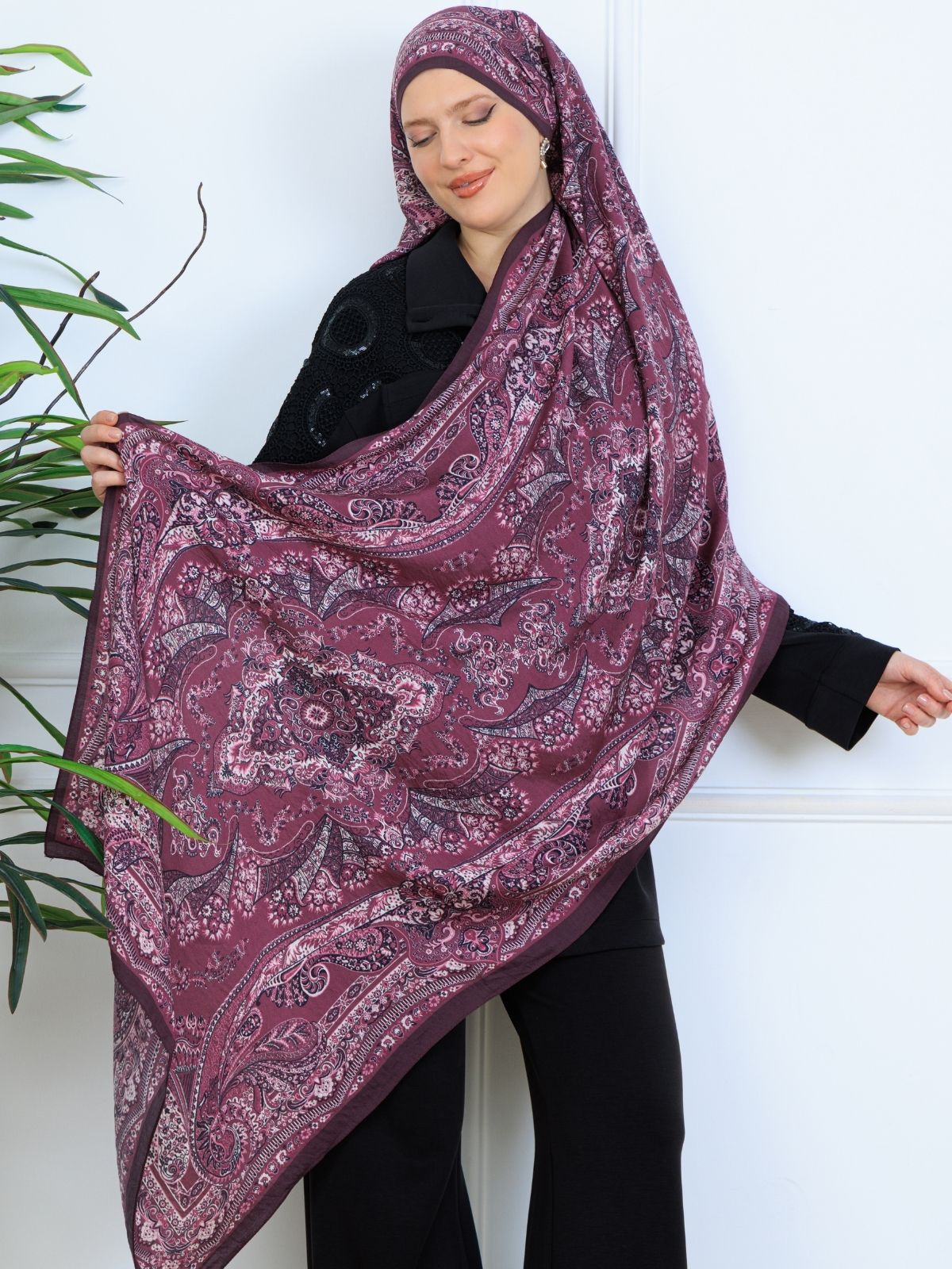 Ravza Desen Şal  469-019 - V-6 - Eflatun