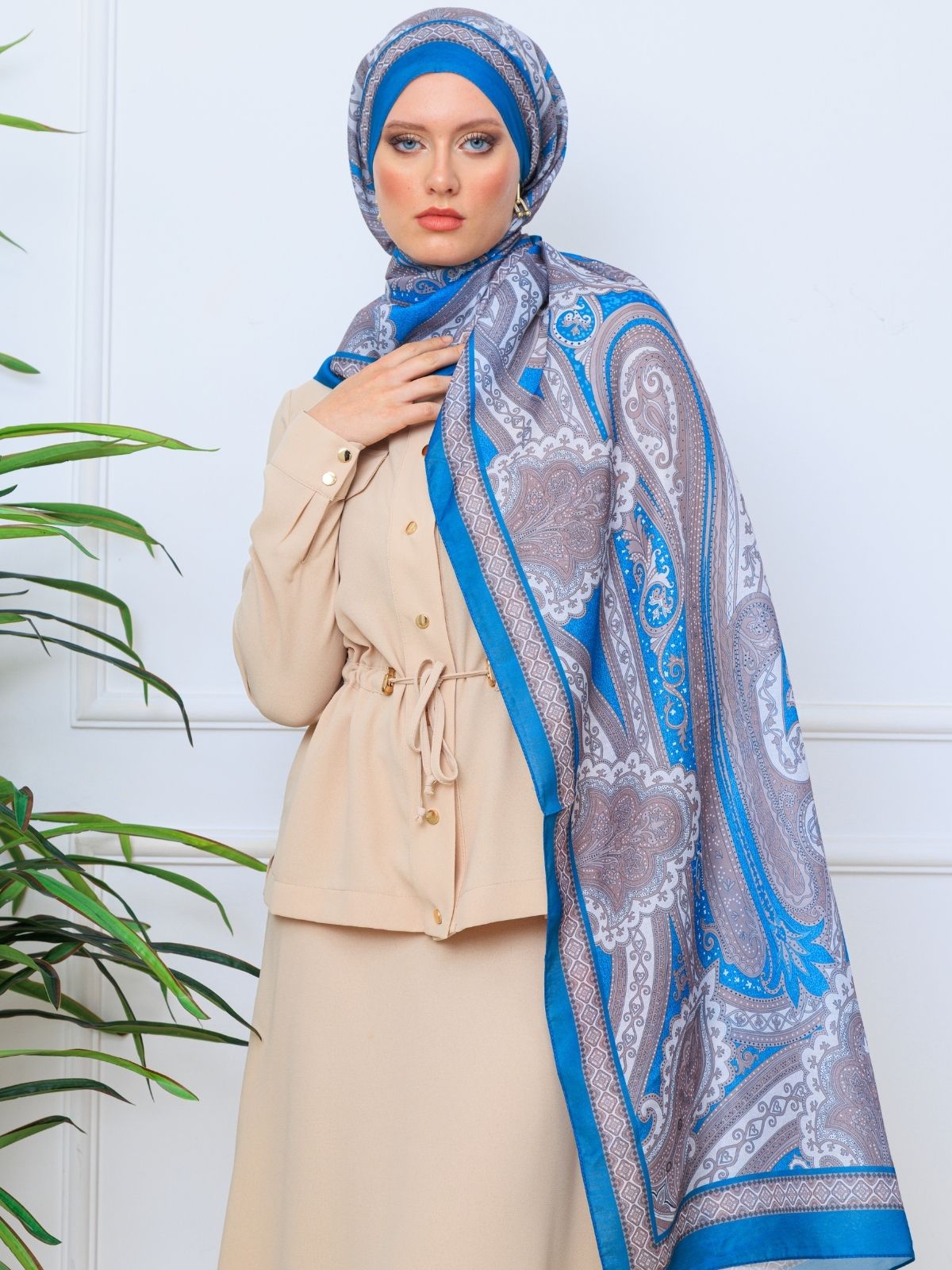 Etro Pamuk Şal -987654 Mavi - Görsel 2