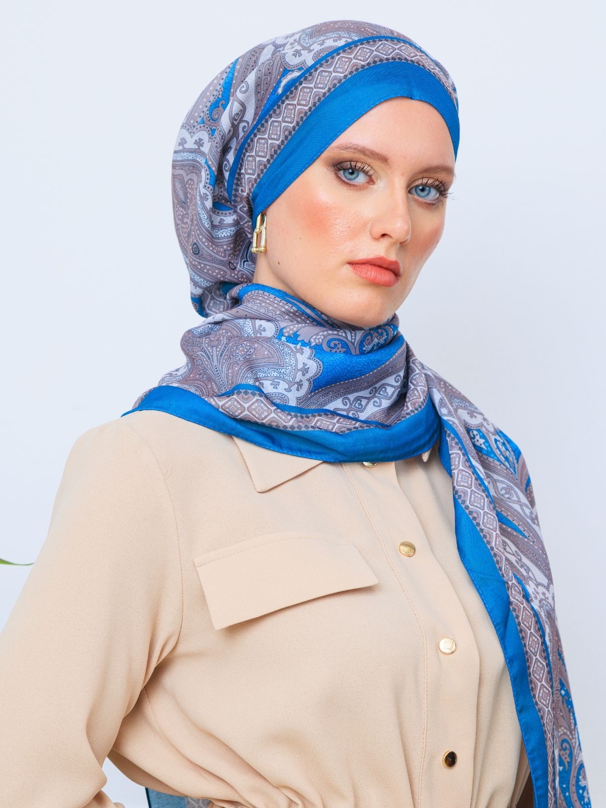 Etro Pamuk Şal -987654 Mavi - Görsel 3