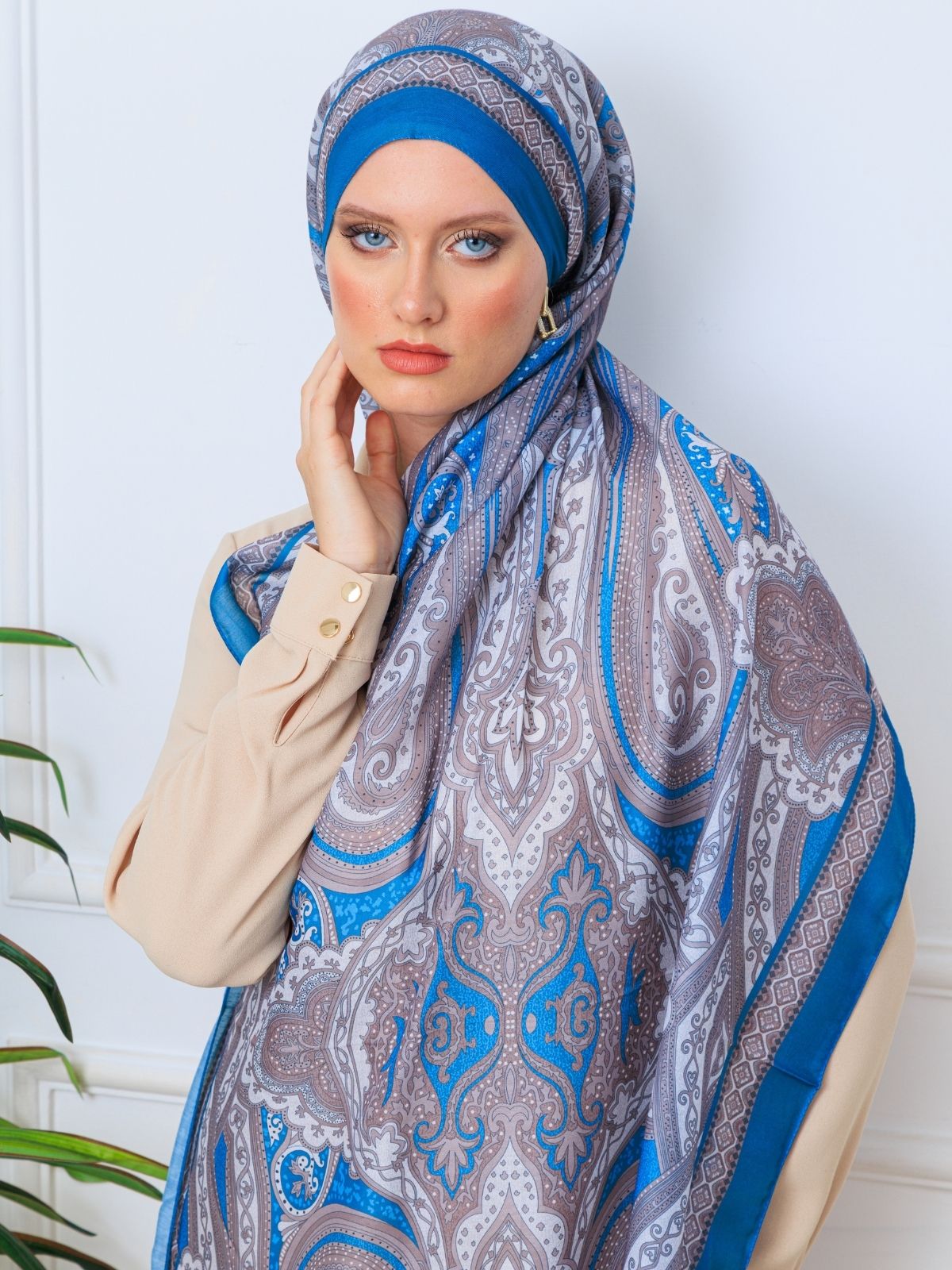 Etro Pamuk Şal -987654 Mavi