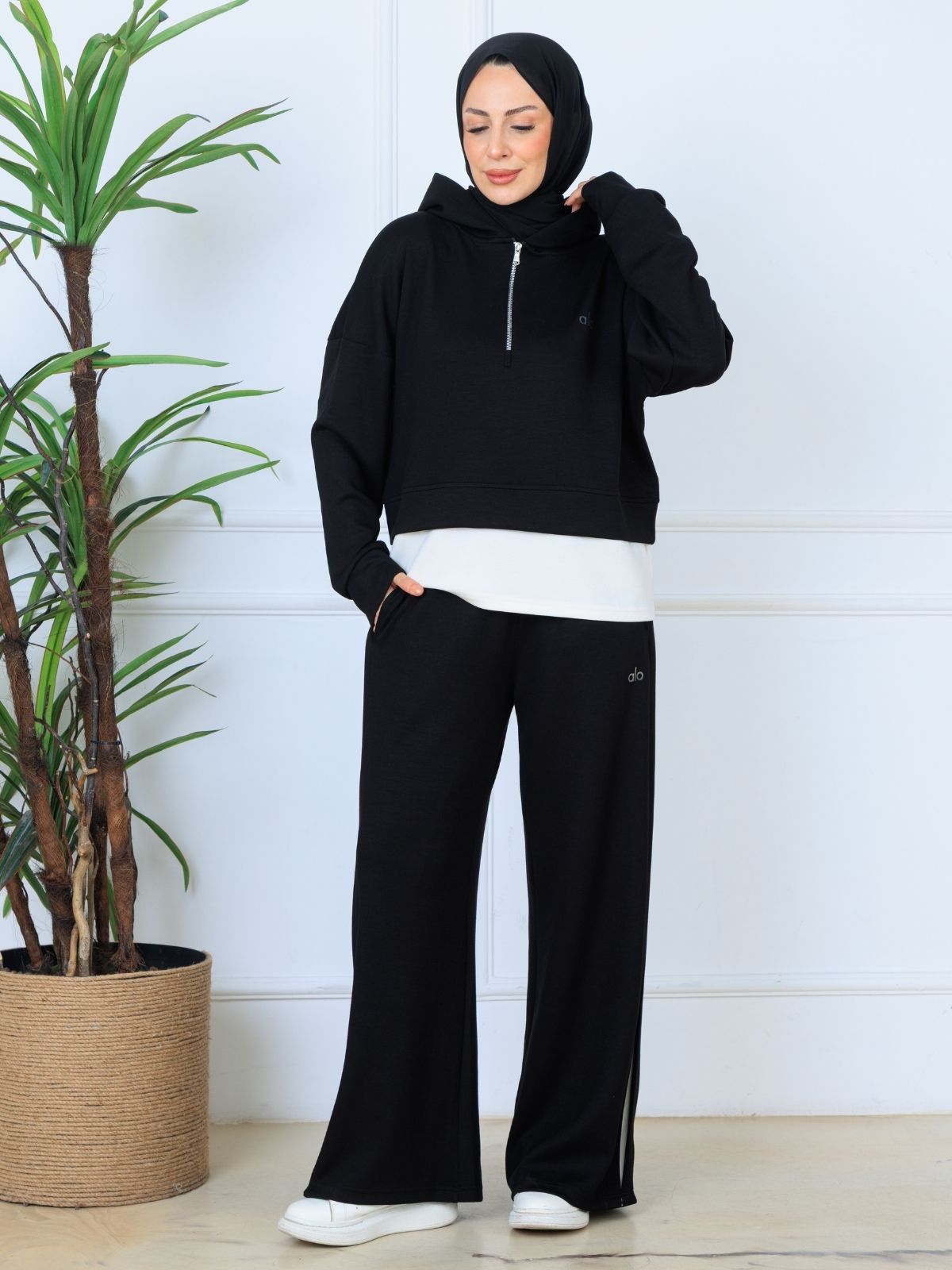 Alo Oysho Kumaş İçlikli İkil Takım - Siyah