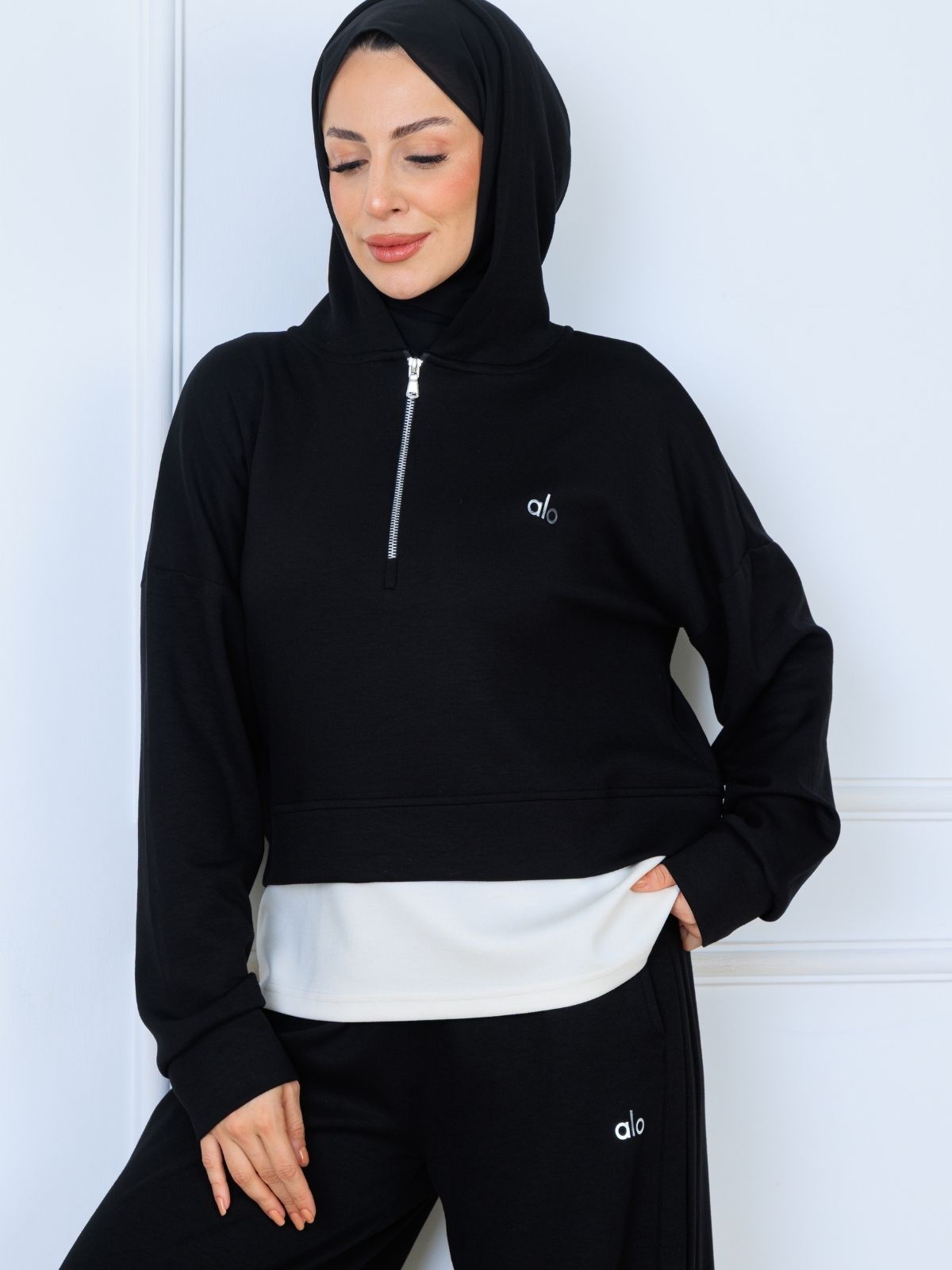 Alo Oysho Kumaş İçlikli İkil Takım - Siyah - Görsel 3