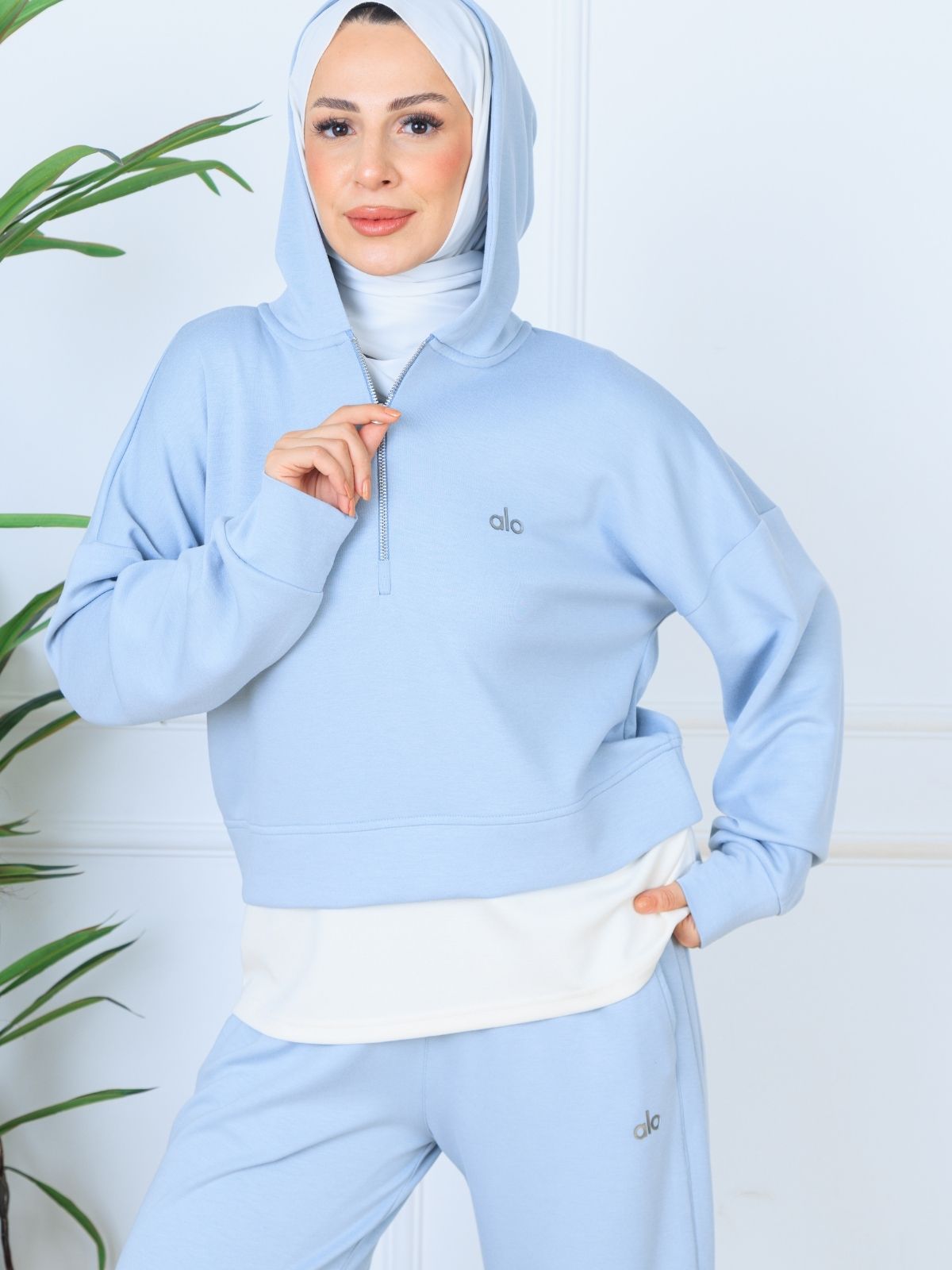 Alo Oysho Kumaş İçlikli İkil Takım - Bebe Mavisi - Görsel 4