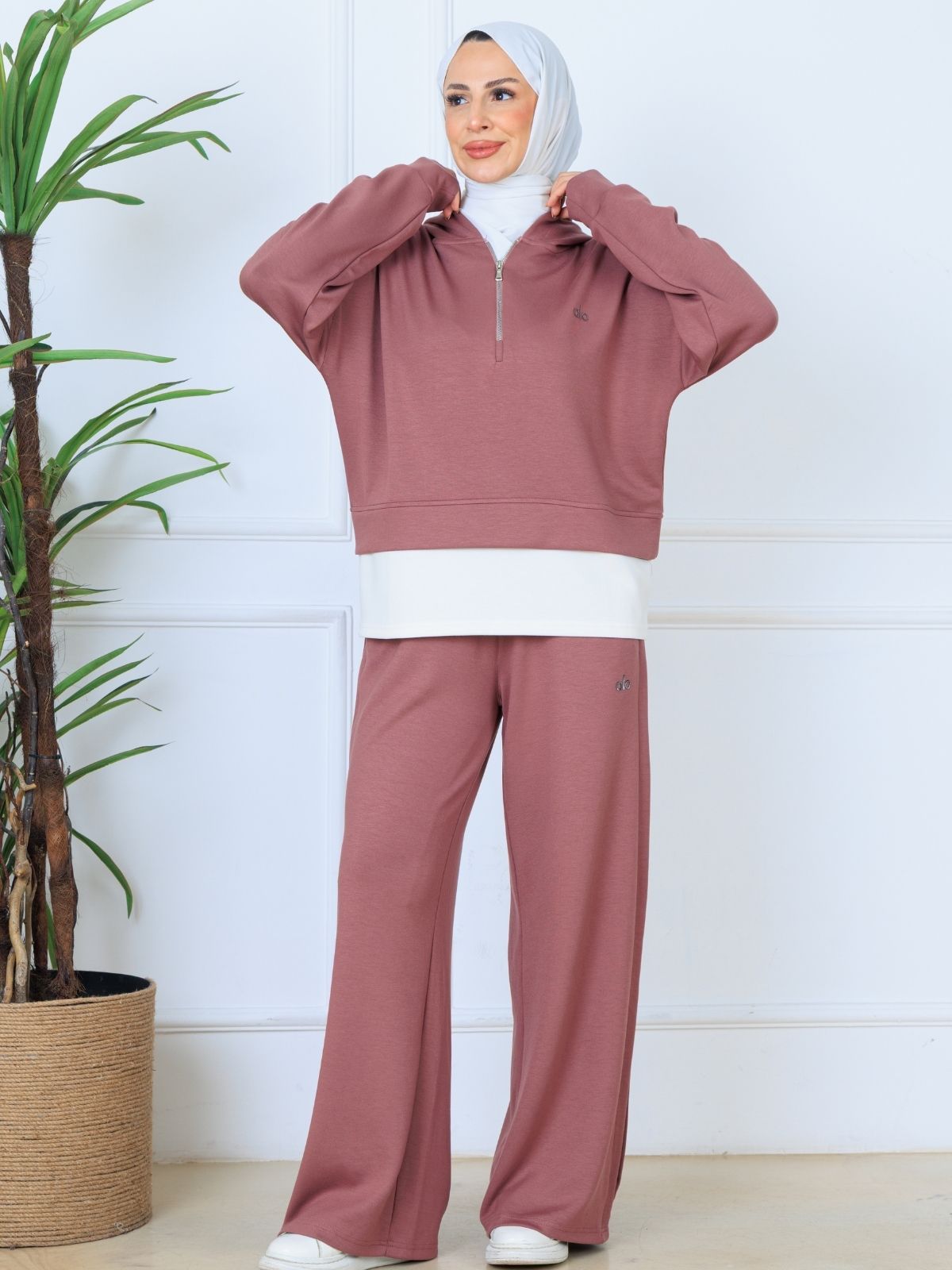 Alo Oysho Kumaş İçlikli İkil Takım - Gül Kurusu - Görsel 6