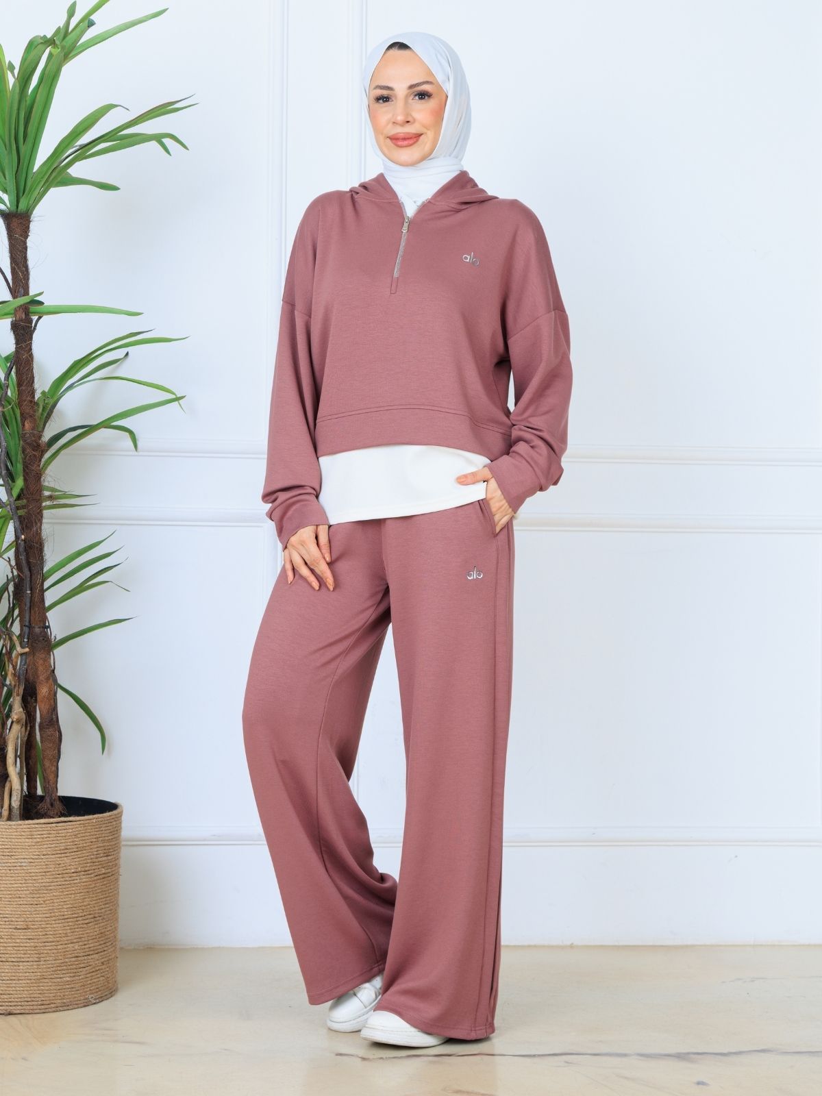 Alo Oysho Kumaş İçlikli İkil Takım - Gül Kurusu - Görsel 7