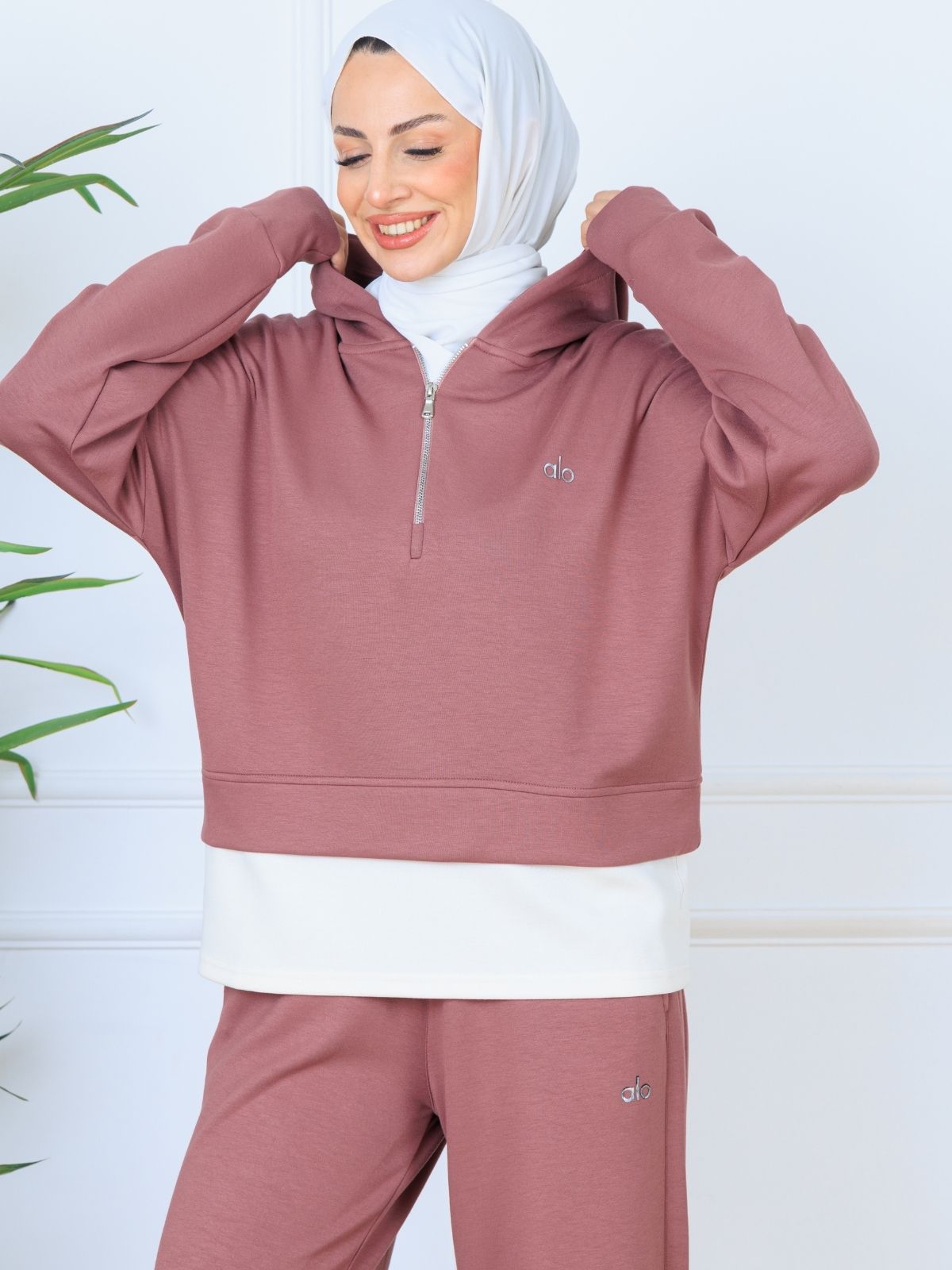 Alo Oysho Kumaş İçlikli İkil Takım - Gül Kurusu