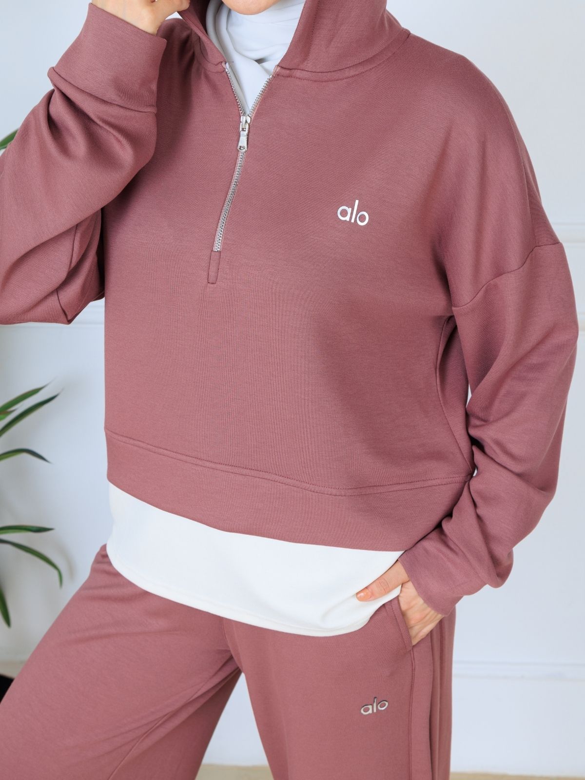 Alo Oysho Kumaş İçlikli İkil Takım - Gül Kurusu - Görsel 4