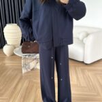 Aurex Garnili Paraşüt Detaylı İkili Takım - Lacivert