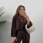 Urban Ease Kadın Oversize İkili Takım - Kahve