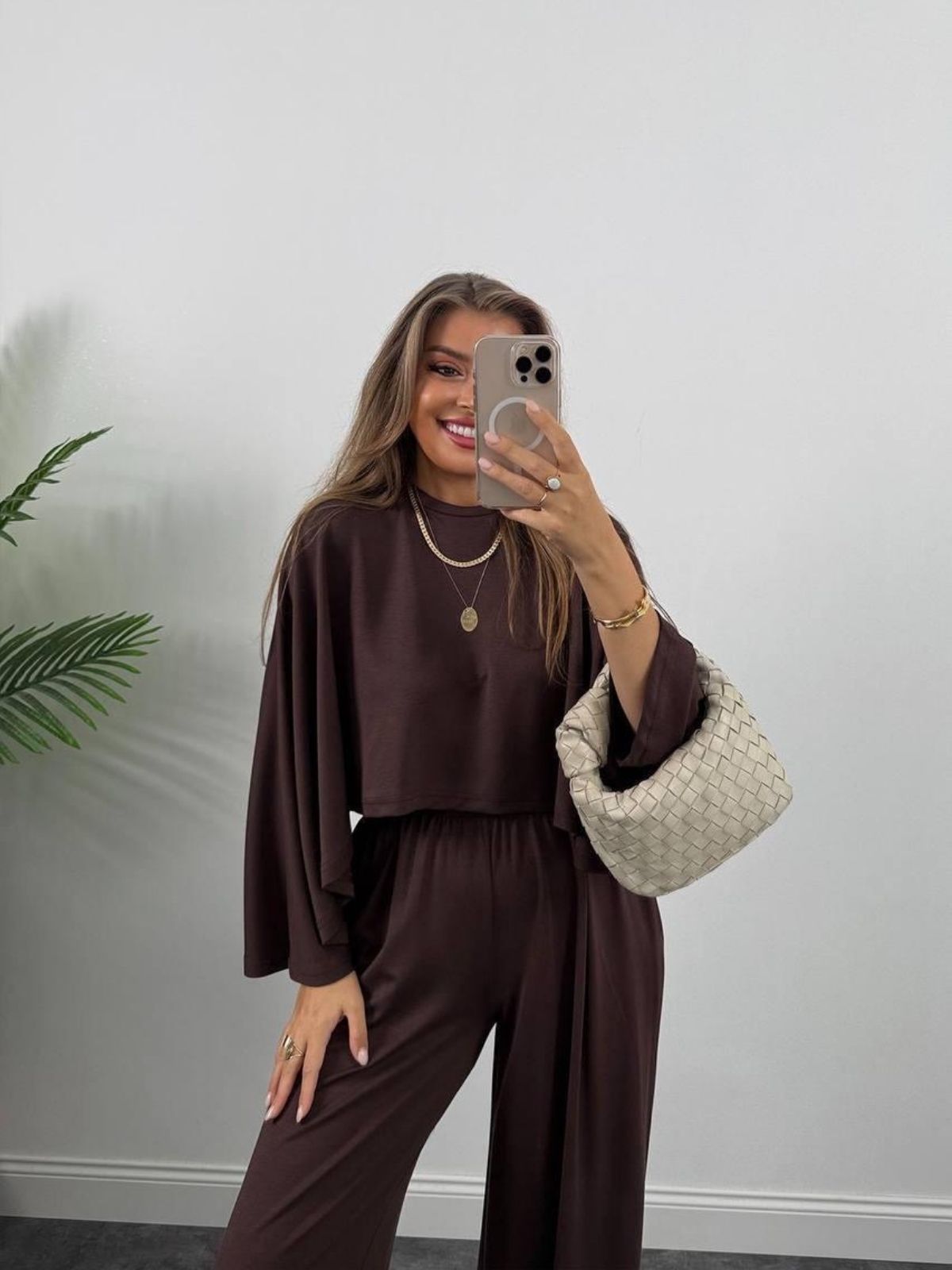 Urban Ease Kadın Oversize İkili Takım - Kahve