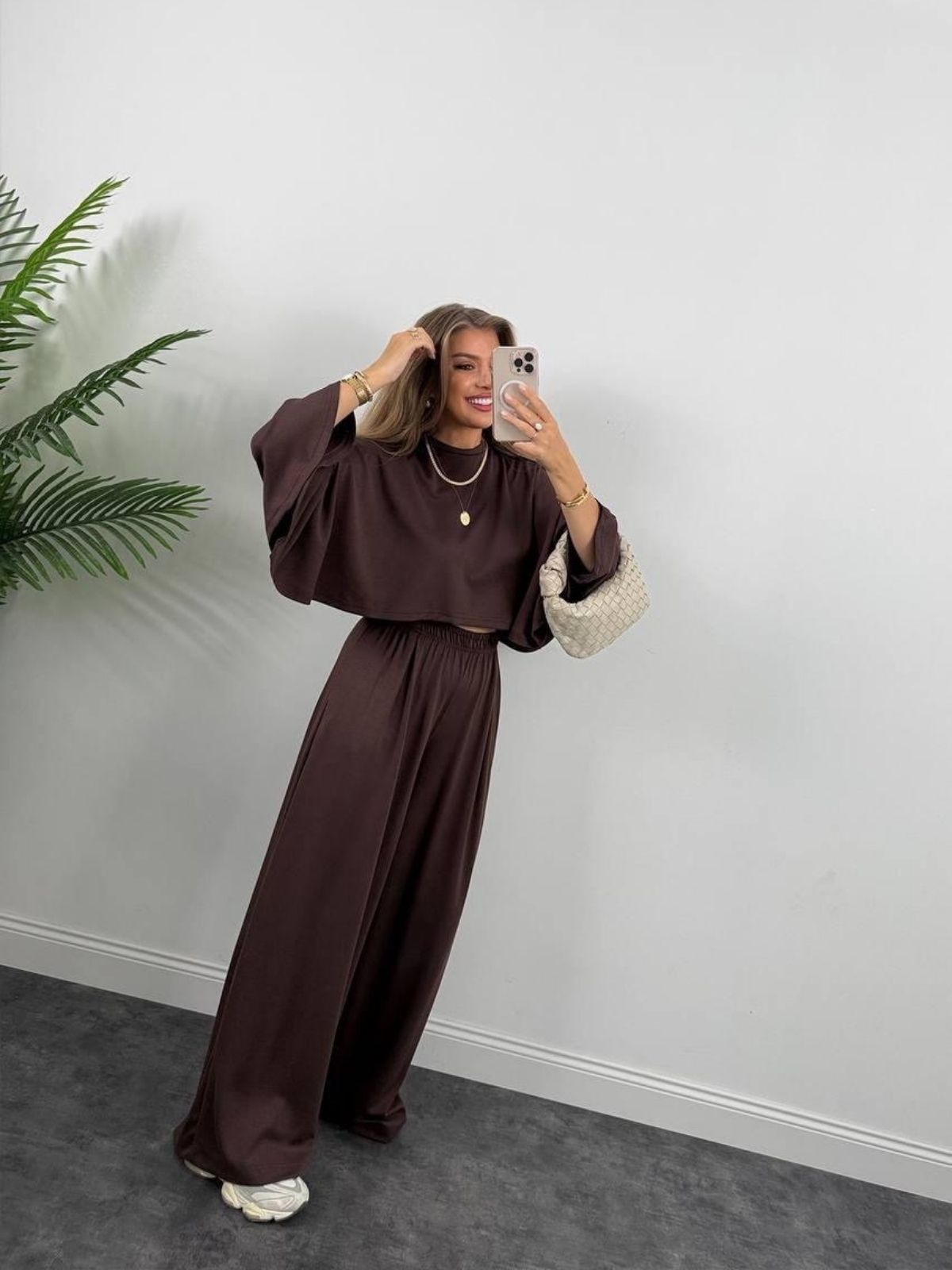 Urban Ease Kadın Oversize İkili Takım - Kahve - Görsel 2