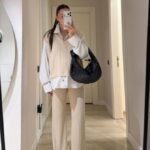 Cosy Gömlek Detaylı Triko Pantolon Takım-Bej