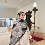 Flora Vual İpek Şal 10100 - Lacivert