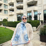 Flora Vual İpek Şal 10100 - Gökyüzü