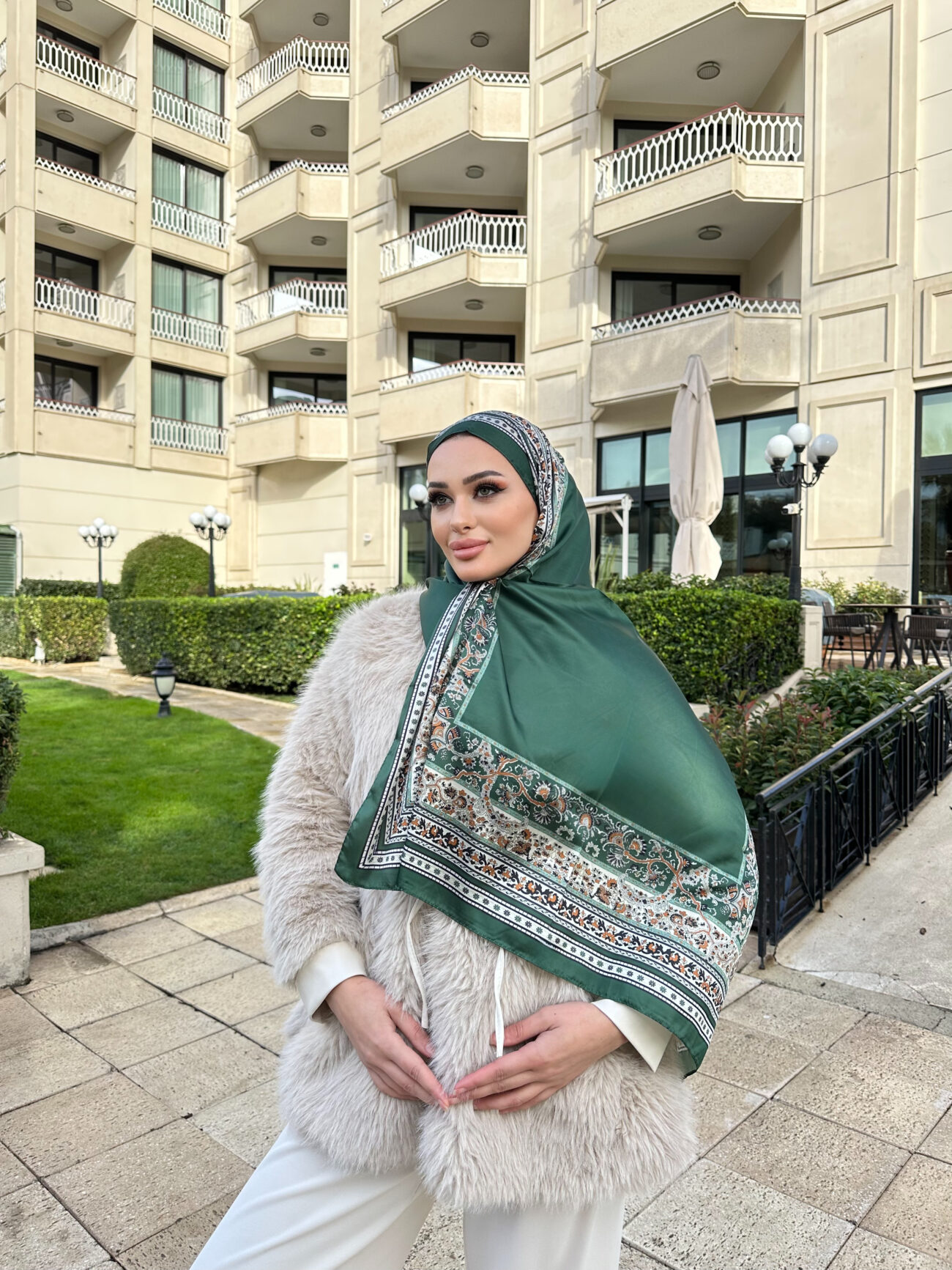 Çini Rüyası Vual İpek Şal 10101 - Zümrüt