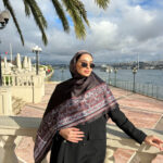 Çini Rüyası Vual İpek Şal 10101 - Siyah Bordo