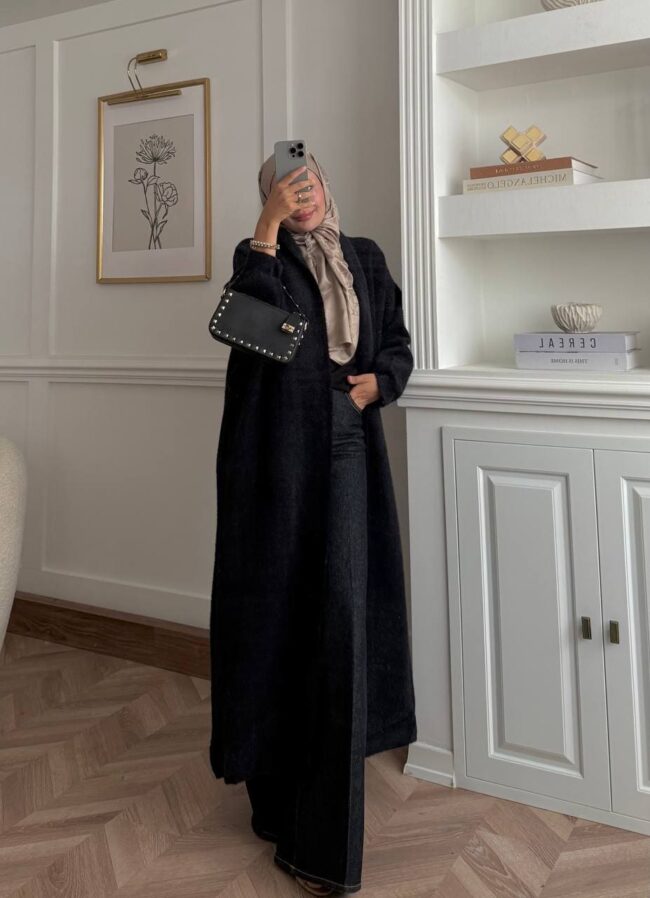 Angora Triko Hırka  HRK100263 -  Siyah