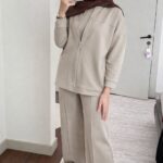 Fermuarlı Basic İkili Takım TK2962  - Taş