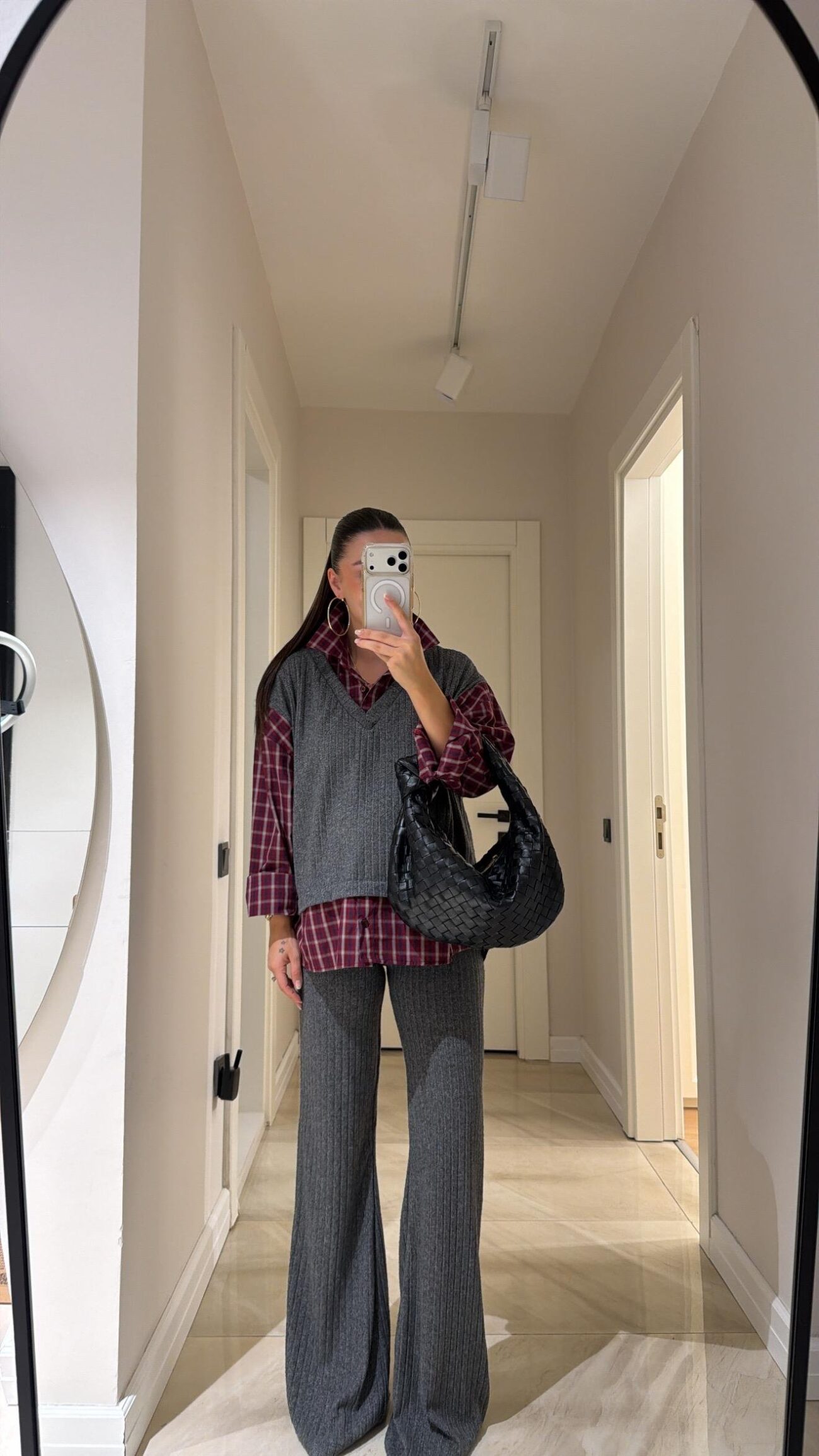 Cosy Gömlek Detaylı Triko Pantolon Takım-Antrasit - Görsel 5