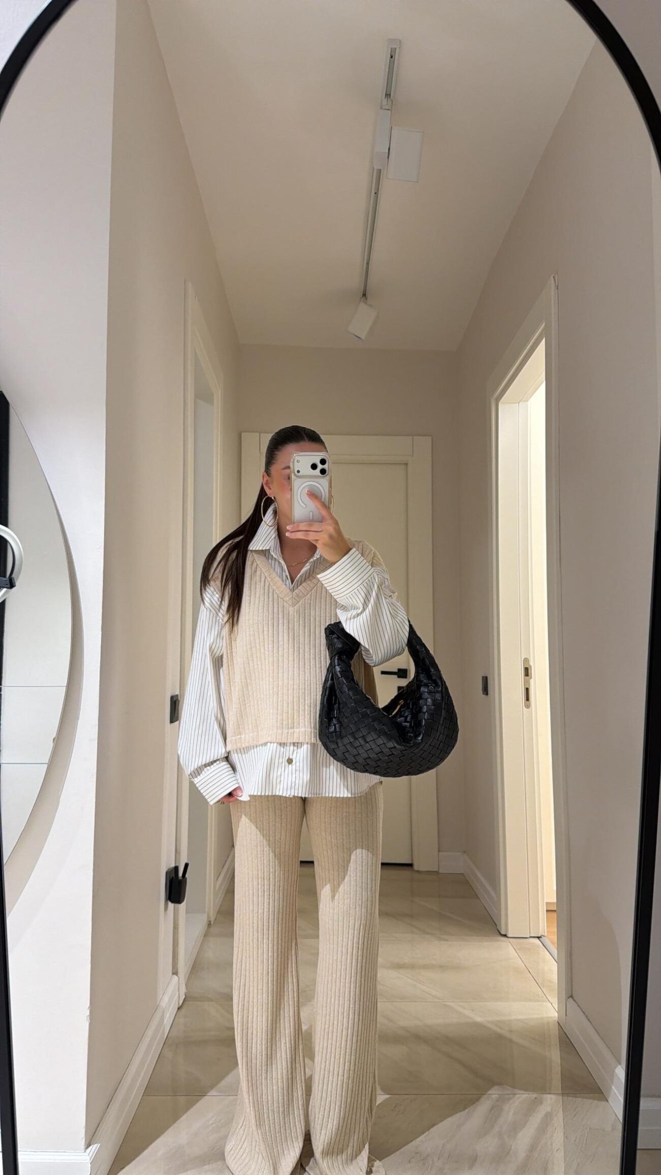 Cosy Gömlek Detaylı Triko Pantolon Takım-Bej - Görsel 5