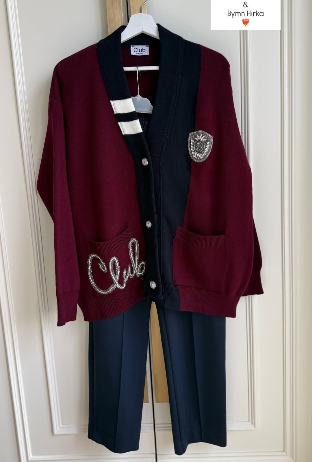 Beymen İşlemeli Muadil Hırka -bordo